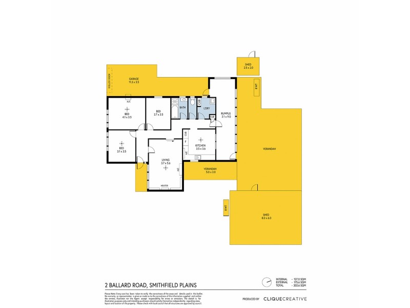 2 Ballard Road, Smithfield Plains SA 5114 Floorplan