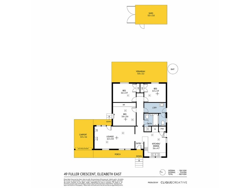 49 Fuller Crescent, Elizabeth East SA 5112 Floorplan