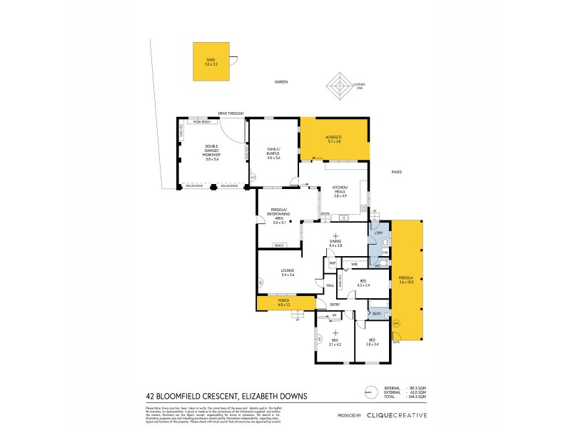42 Bloomfield Crescent, Elizabeth Downs SA 5113 Floorplan