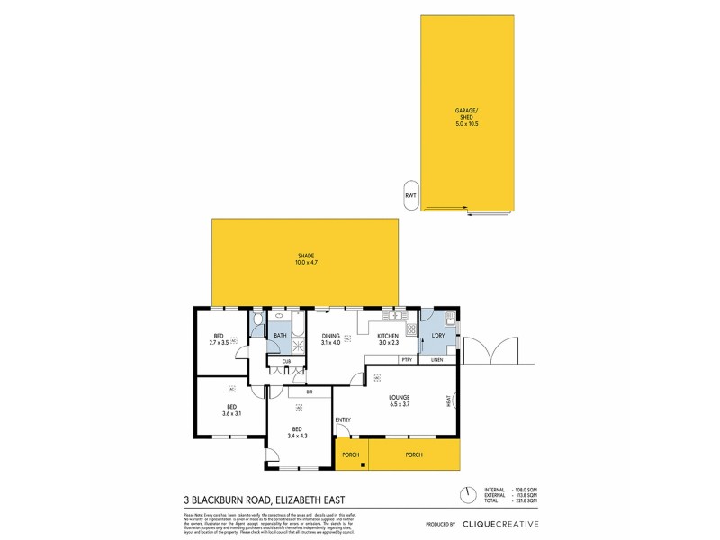 3 Blackburn Road, Elizabeth East SA 5112 Floorplan