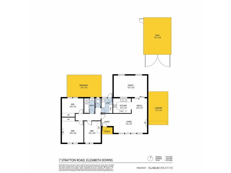 7 Stratton Road, Elizabeth Downs SA 5113 Floorplan