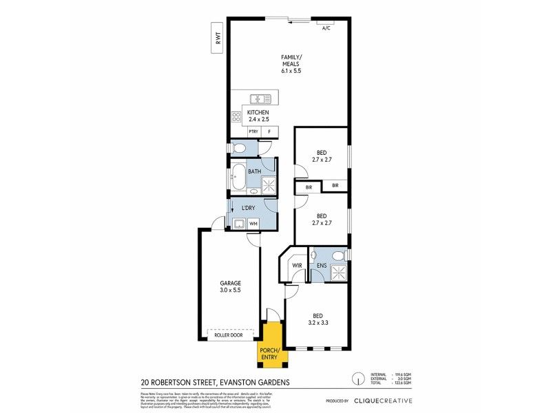 20 Robertson Street, Evanston Gardens SA 5116 Floorplan