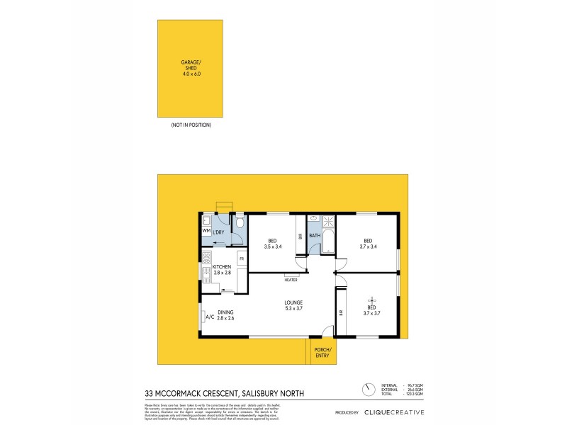 33 McCormack Crescent, Salisbury North SA 5108 Floorplan