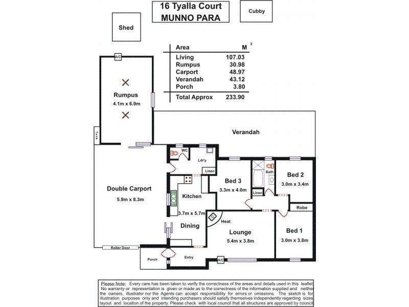 16 Tyalla Court, Munno Para SA 5115 Floorplan