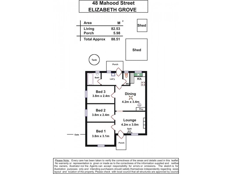 48 Mahood Street, Elizabeth Grove SA 5112 Floorplan
