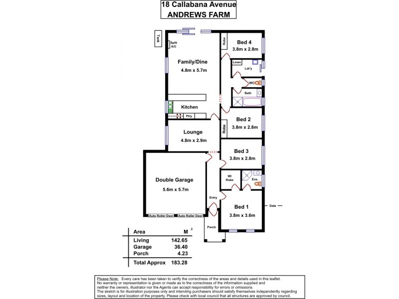 18 Callabonna Avenue, Andrews Farm SA 5114 Floorplan