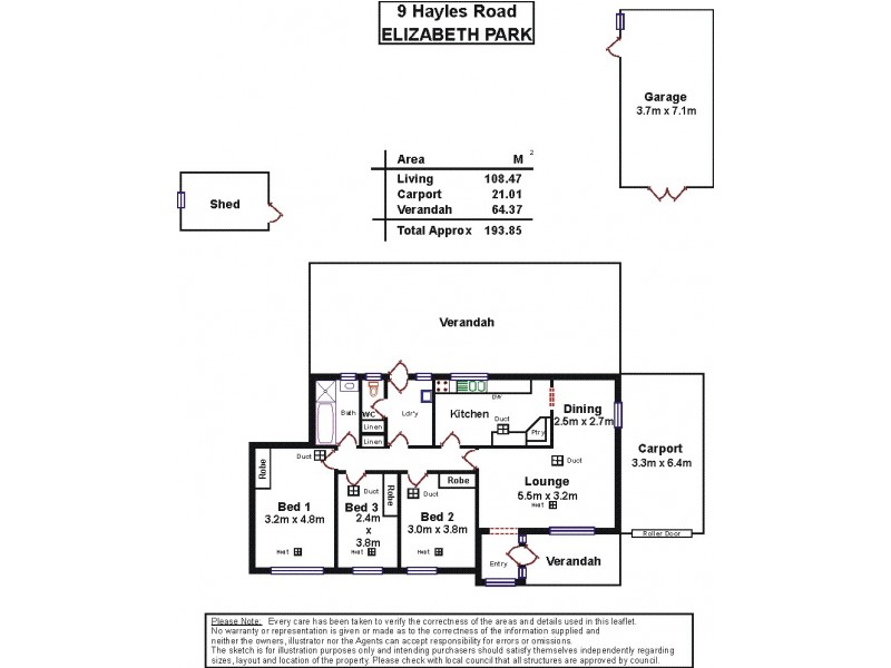 9 Hayles Road, Elizabeth Park SA 5113 Floorplan