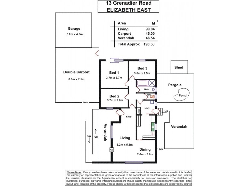 13 Grenadier Road, Elizabeth East SA 5112 Floorplan