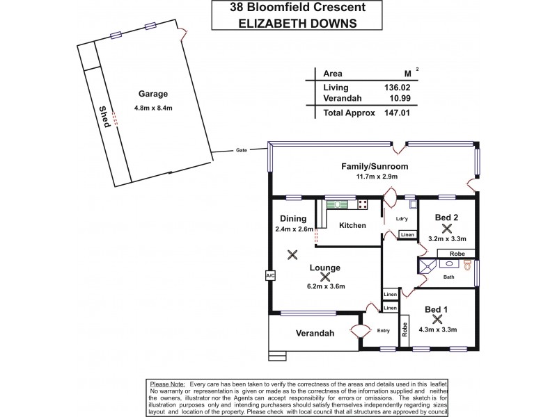 38 Bloomfield Crescent, Elizabeth Downs SA 5113 Floorplan