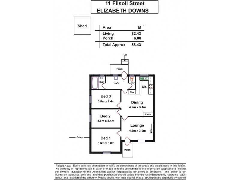 11 Filsoll Crescent, Elizabeth Downs SA 5113 Floorplan