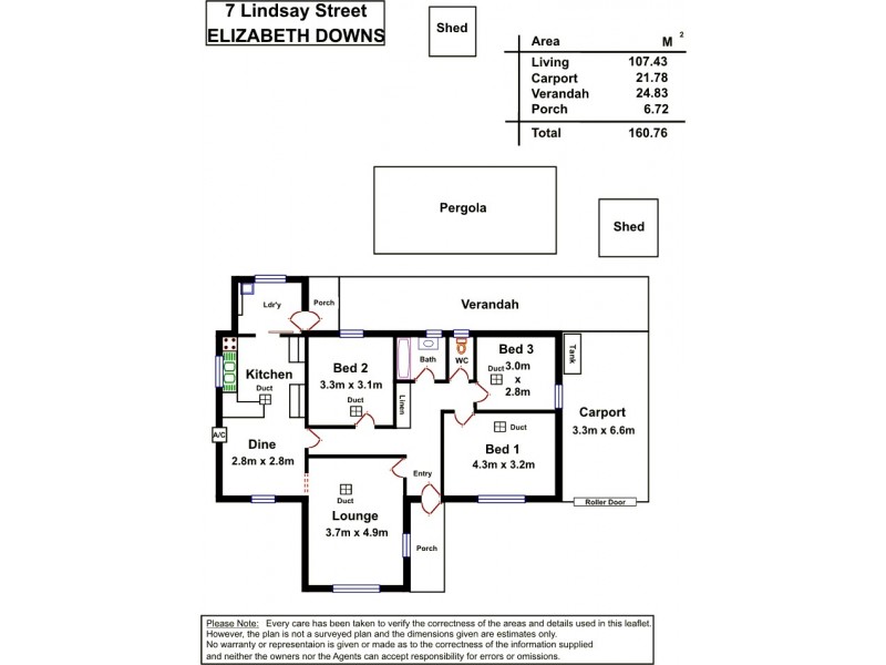 7 Lindsay Street, Elizabeth Downs SA 5113 Floorplan