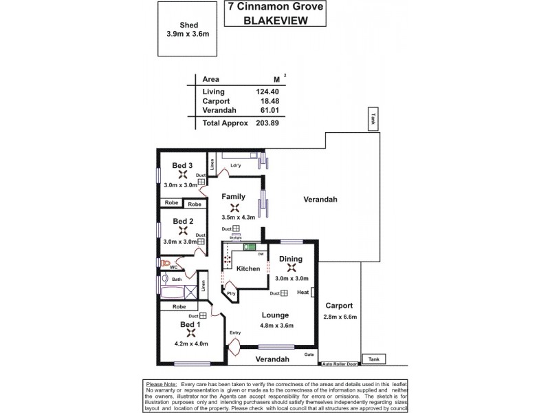 7 Cinnamon Grove, Blakeview SA 5114 Floorplan