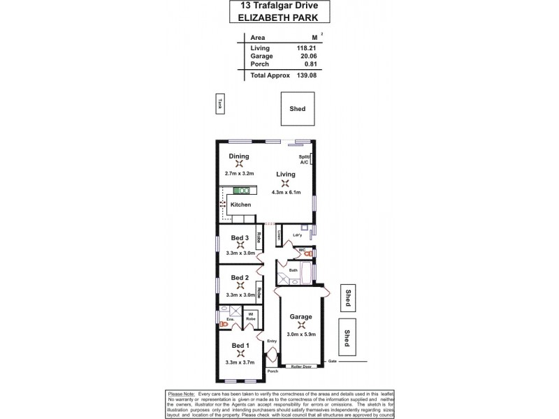13 Trafalgar Drive, Elizabeth Park SA 5113 Floorplan