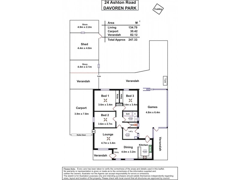 24 Ashton Road, Davoren Park SA 5113 Floorplan