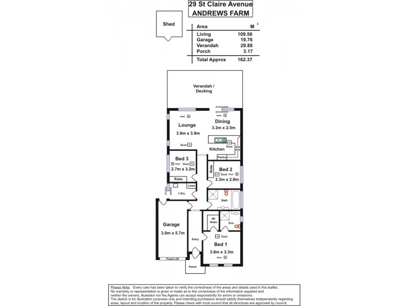 29 Saint Clair Avenue, Andrews Farm SA 5114 Floorplan