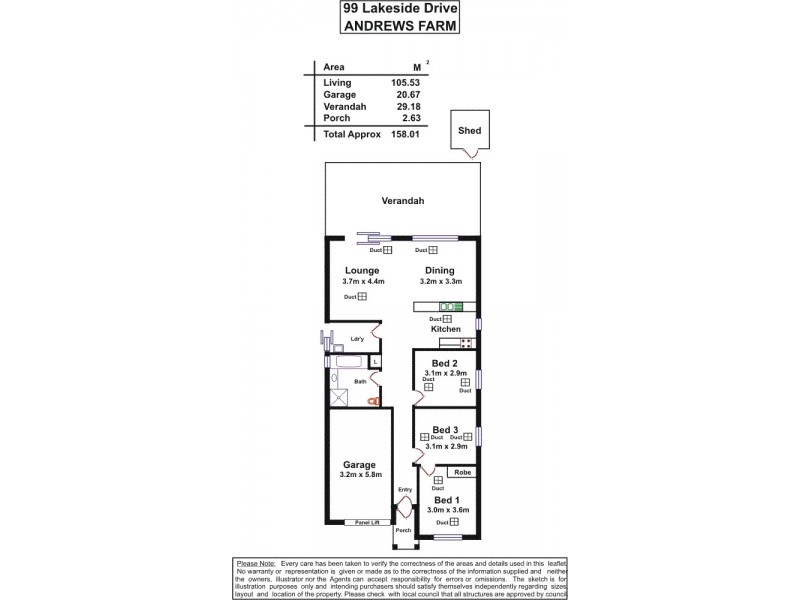 99 Lakeside Drive, Andrews Farm SA 5114 Floorplan