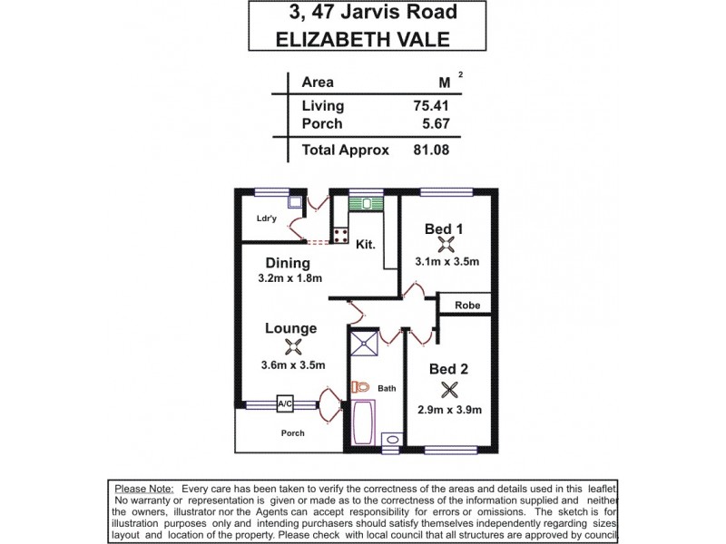 3/47 Jarvis Road, Elizabeth Vale SA 5112 Floorplan