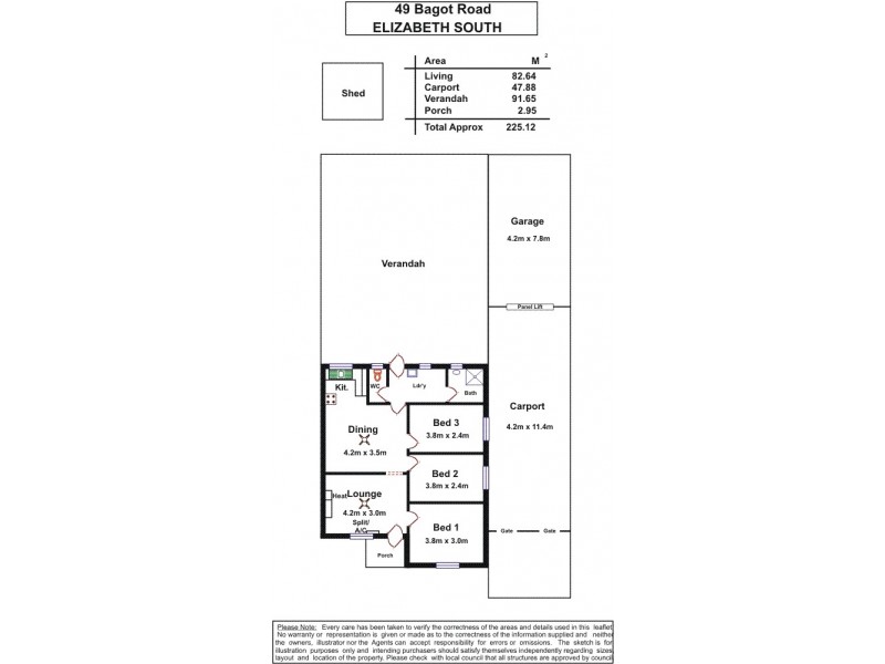49 Bagot Road, Elizabeth South SA 5112 Floorplan