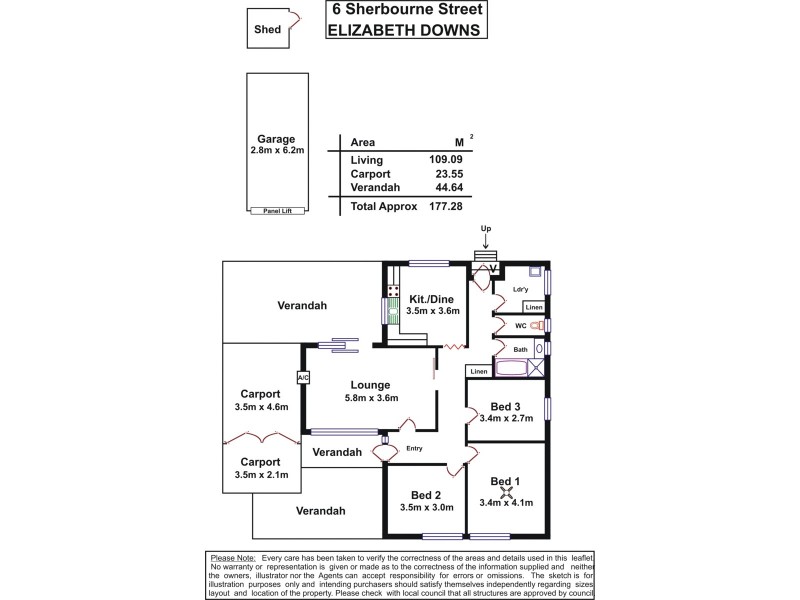 6 Sherborne Street, Elizabeth Downs SA 5113 Floorplan