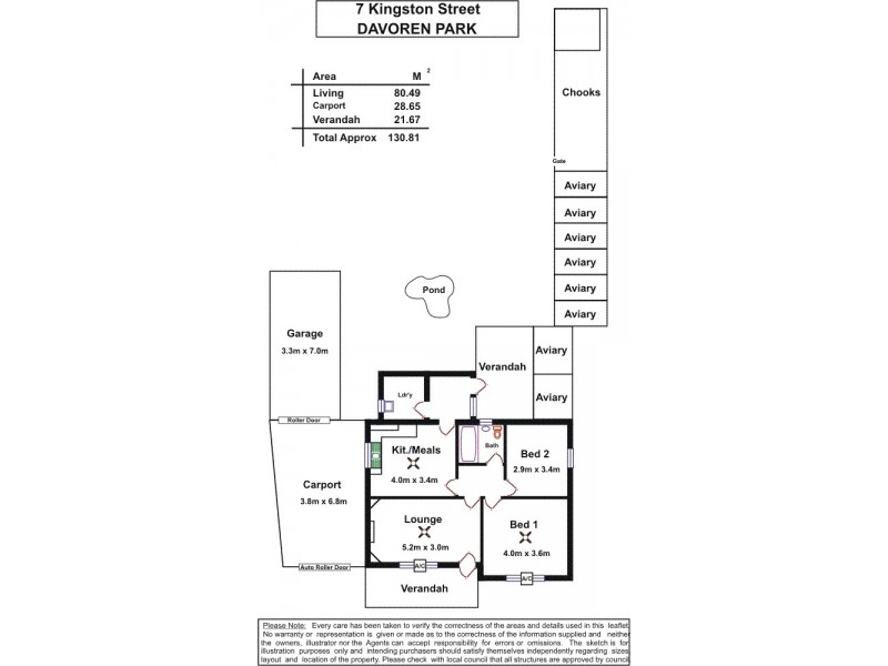 7 Kingston Street, Davoren Park SA 5113 Floorplan