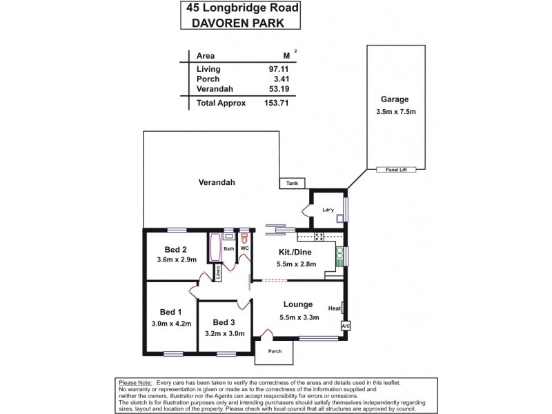 45 Longbridge Road, Davoren Park SA 5113 Floorplan