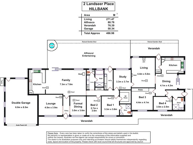2 Landseer Place, Hillbank SA 5112 Floorplan
