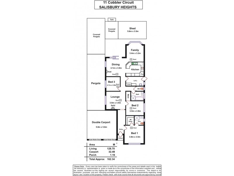 11 Cobbler Circuit, Salisbury Heights SA 5109 Floorplan