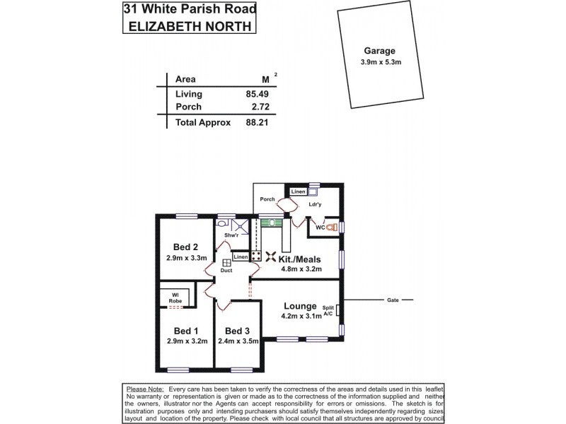 31 Whiteparish Road, Elizabeth North SA 5113 Floorplan