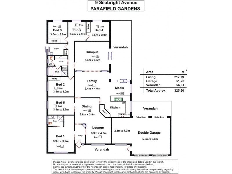 9 Seabright Avenue, Parafield Gardens SA 5107 Floorplan