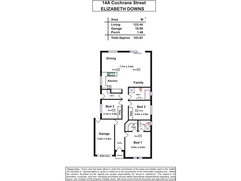 14B Cochran Street, Elizabeth Downs SA 5113 Floorplan