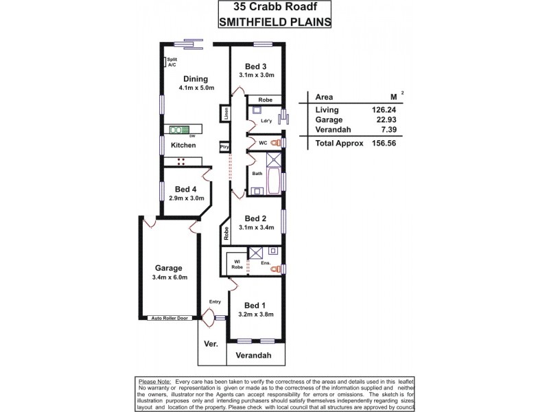 35 Crabb Road, Smithfield Plains SA 5114 Floorplan