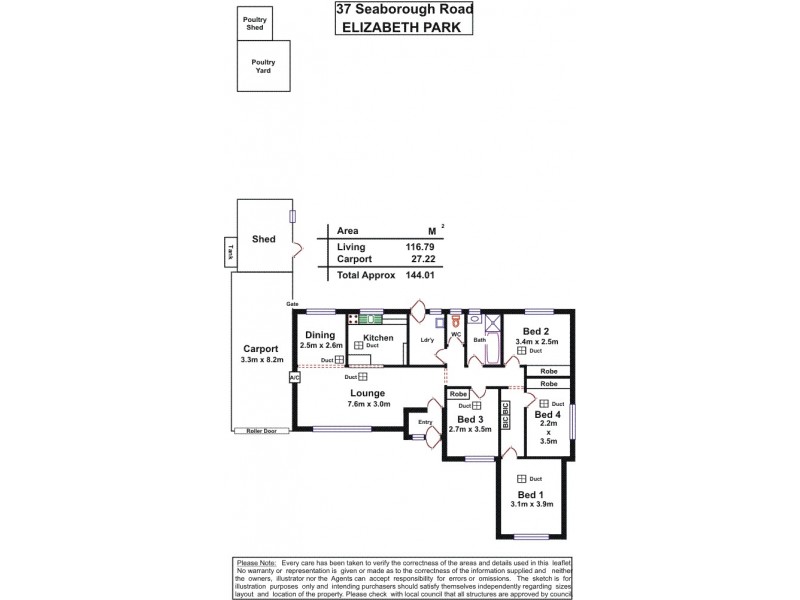 37 Seaborough Road, Elizabeth Park SA 5113 Floorplan