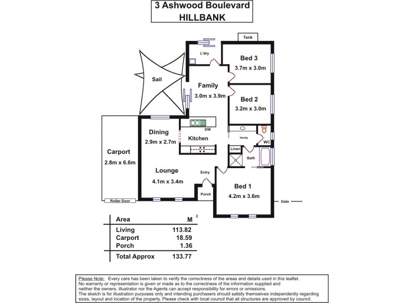 3 Ashwood Boulevard, Hillbank SA 5112 Floorplan