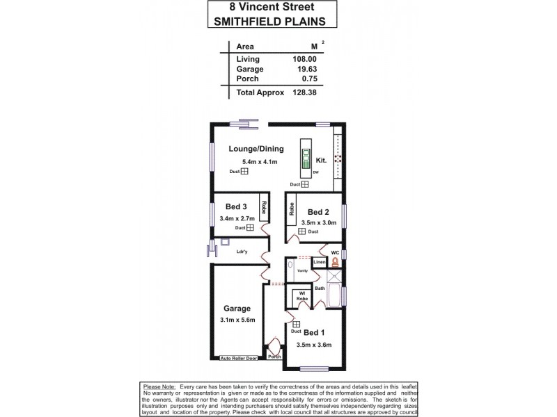 8 Vincent Road, Smithfield Plains SA 5114 Floorplan