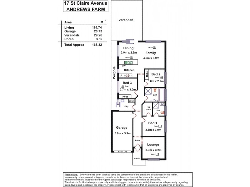 17 Saint Clair Avenue, Andrews Farm SA 5114 Floorplan