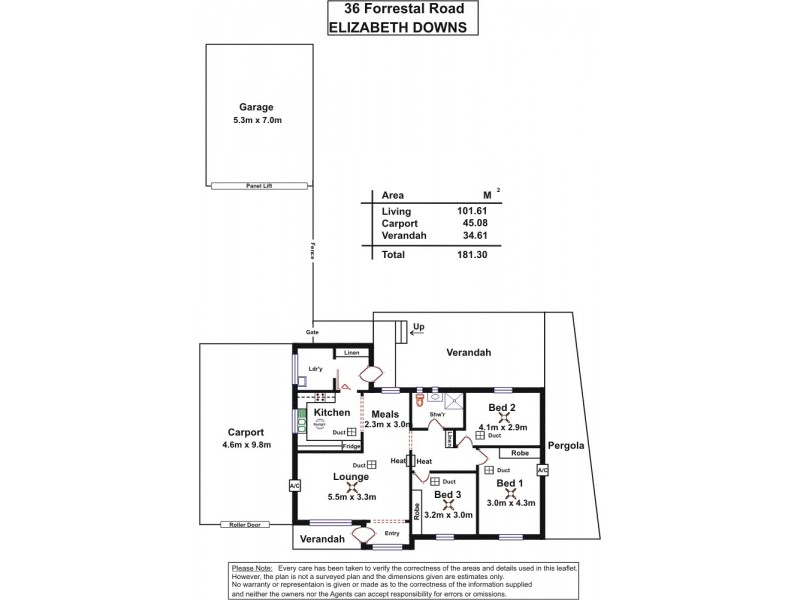 36 Forrestall Road, Elizabeth Downs SA 5113 Floorplan