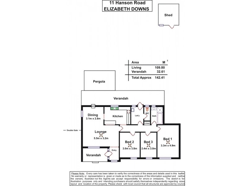 11 Hanson Road, Elizabeth Downs SA 5113 Floorplan