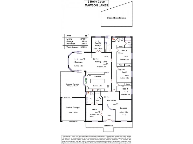 3 Holly Court, Mawson Lakes SA 5095 Floorplan