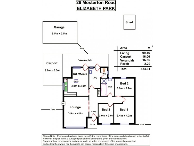 26 Mosterton Road, Elizabeth Park SA 5113 Floorplan