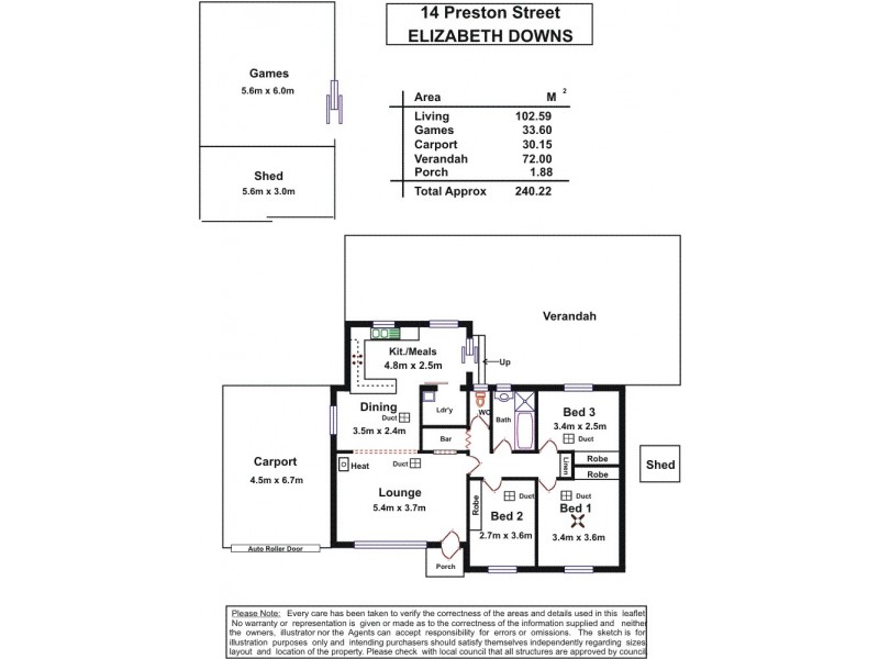 14 Preston Street, Elizabeth Downs SA 5113 Floorplan