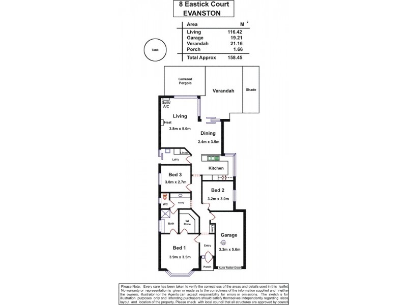 8 Eastick Court, Evanston SA 5116 Floorplan