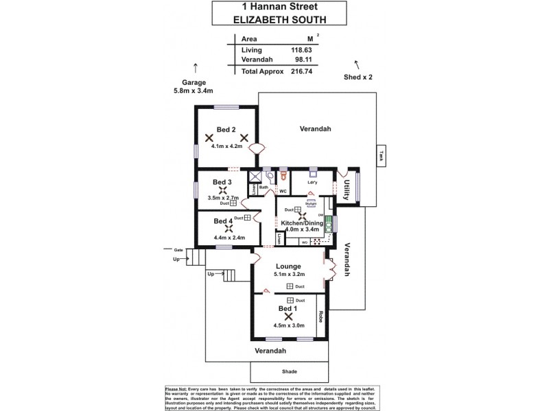 1 Hannan Street, Elizabeth South SA 5112 Floorplan