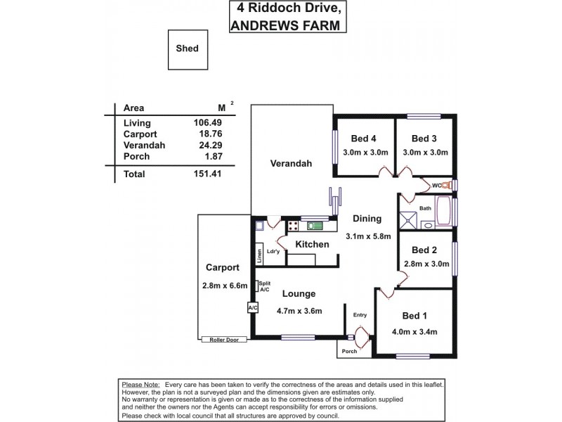 4 Riddoch Drive, Andrews Farm SA 5114 Floorplan
