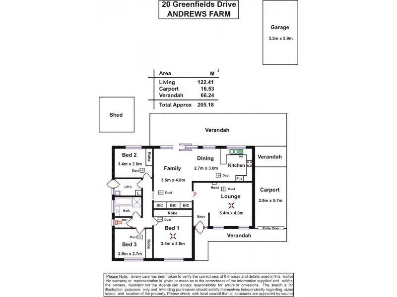 20 Greenfields Drive, Andrews Farm SA 5114 Floorplan