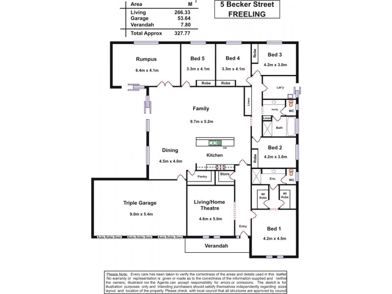 5 Becker Street, Freeling SA 5372 Floorplan