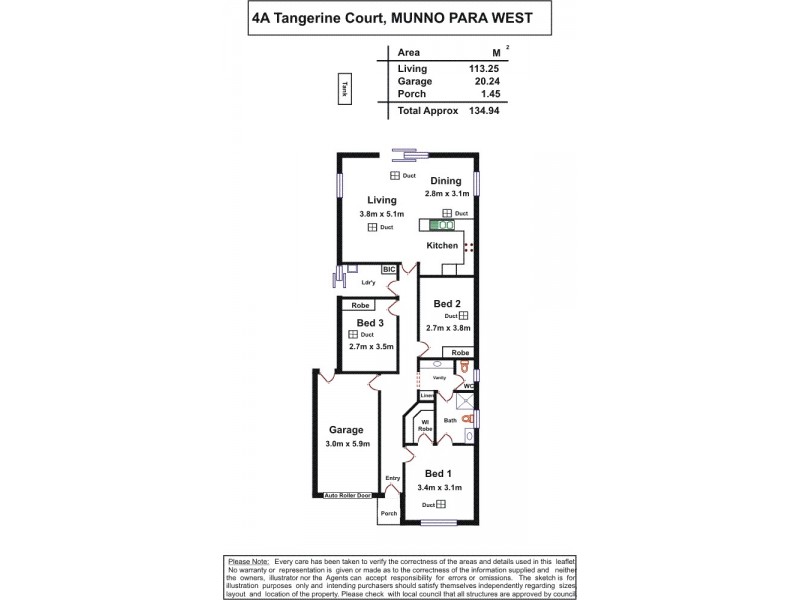 4a Tangarine Court, Munno Para West SA 5115 Floorplan