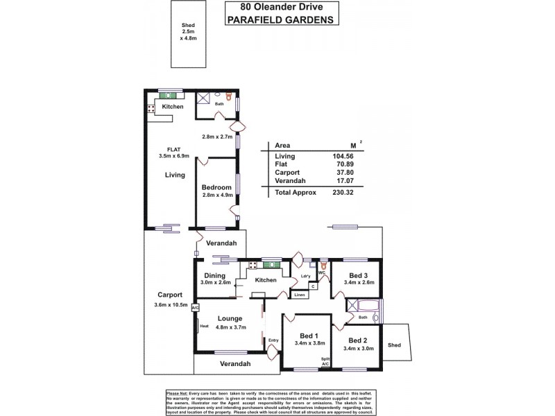 80 Oleander Drive, Parafield Gardens SA 5107 Floorplan