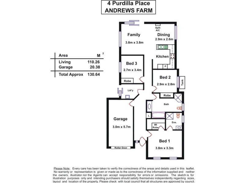 4 Purdilla Place, Andrews Farm SA 5114 Floorplan
