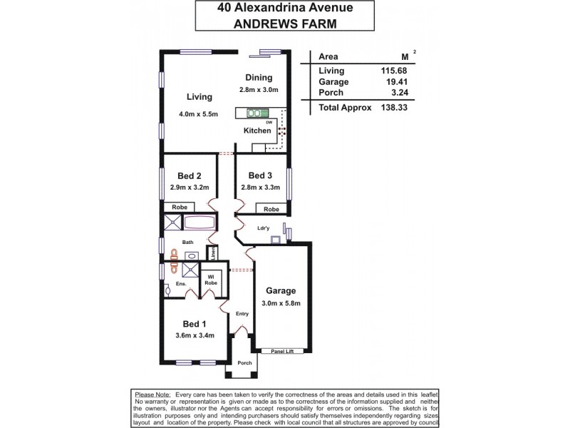40 Alexandrina Crescent, Andrews Farm SA 5114 Floorplan