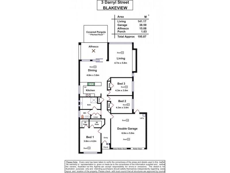 3 Darryl Street, Blakeview SA 5114 Floorplan